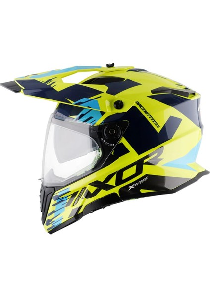 X-Cross X1 Dual Visor Kask Neon Sarı-Mavi fiyatları