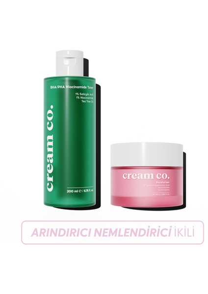 Arındırıcı Aydınlatıcı Akne Karşıtı Matlaştırıcı Nemlendirici İkili