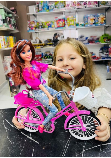 Good Girl 29 cm Bisikletli Barbi Bebek | Aksesuarlı Oyuncak Bebek | Pembe Bisikletli Moda Bebek | 3+ Yaş fiyatları