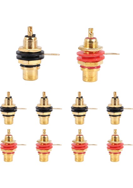 10PCS/LOT Rca Konektör Altın Kaplama Dişi Jak Soketi Lehim Tel Konektörü Rca Panel Montaj Şasisi (Yurt Dışından)