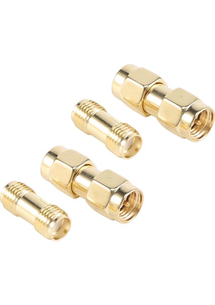 2 Pcs Sma Erkek To Sma Erkek Fiş+ 2 Pcs Sma Dişi To Sma Dişi Jack Rf Koaksiyel Adaptör Konnektörü (Yurt Dışından)