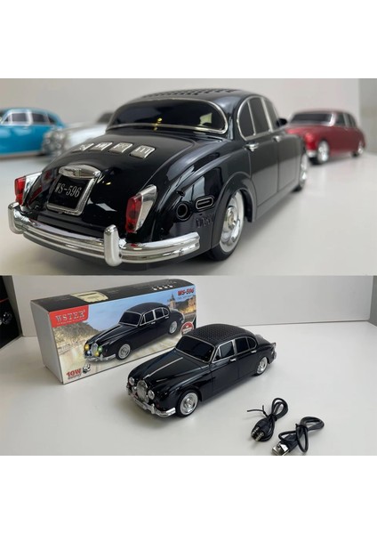 Taşınabilir Bluetooth Ws-596 Kablosuz Hoparlör Araba Şekli Klasik Roadster Tws/Tf Kart/Usb-C Oynatma Krem 10w Radyo Spiker