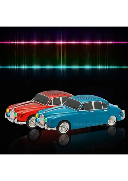 Taşınabilir Bluetooth Ws-596 Kablosuz Hoparlör Araba Şekli Klasik Roadster Tws/Tf Kart/Usb-C Oynatma Krem 10w Radyo Spiker