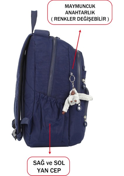 Maymuncuklu Okul Çantası Geniş Iç Hacim Yandan Cepli Çok Bölmeli Ortopedik fırsatları