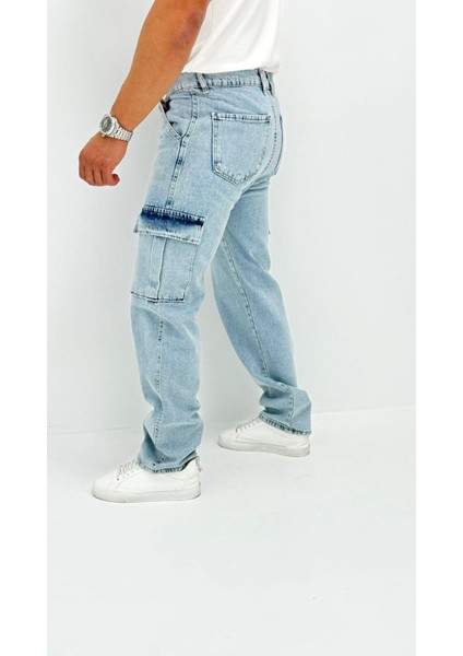Martin Denim Premium Baggy Kargo Cep Mavi Kot Erkek Jean Pantolon modelleri