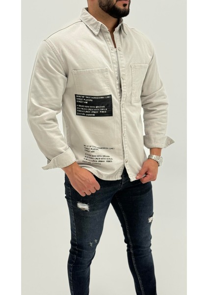 Jayden Classic Denim Black Dıgıtal Baskılı Vintage Jean Erkek Gömlek fiyatları