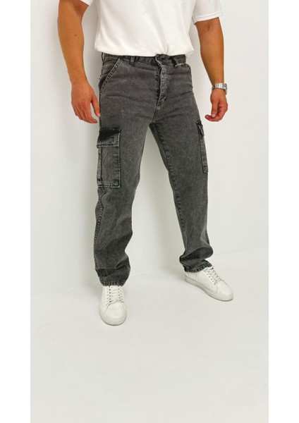 Hunter Kot Black Vintage Baggy Kargo Cep Denim Erkek Pantolon fiyatları