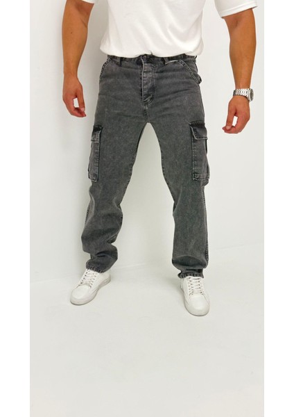 Hunter Kot Black Vintage Baggy Kargo Cep Denim Erkek Pantolon modelleri