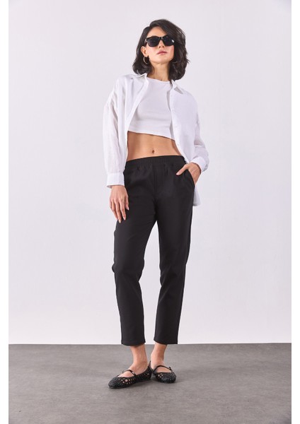 Alian Beli Lastikli Smart Pantolon-Siyah fiyatları