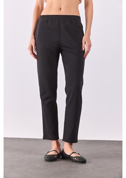 Alian Beli Lastikli Smart Pantolon-Siyah modelleri