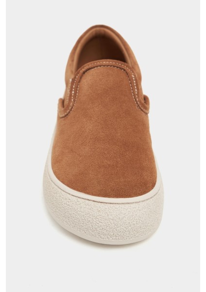 Zeta Taba Hakiki Süet Slip-On Sneaker Kadın Ayakkabı fırsatları