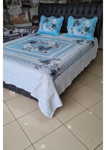 Perla Baskılı Kapitoneli Çift Kişilik Yatak Örtüsü