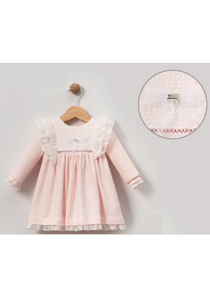 Dantelli Fırfır Detaylı Kız Bebe Elbise