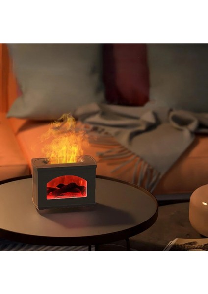 270 ml Doublespray Oda Hava Nemlendirici Işıklı Şömine Tasarım Aroma Terapi Nemlendirici