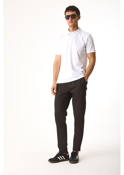 Alfred Beli Lastikli Smart Pantolon-Kahverengi modelleri