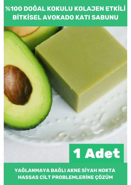 Güzel Kokulu 100% Doğal Kolajen Etkili Yüz Saç El Vücut Cilt Onaran Avokado Bitkisel Sabun 1 Adet
