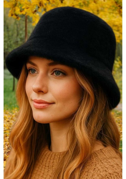 Kadın Soft Peluş Ayarlanabilir Ipli Bucket Kova Şapka