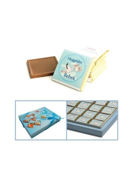 ; Nutat Isimli Erkek Bebek Cholatte (72 Madlen Cholatte + Sunum Kutusu)