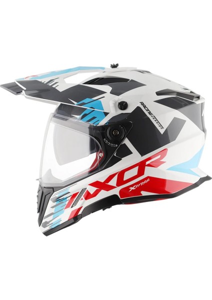X-Cross X1 Dual Visor Kask Beyaz-Kırmızı fiyatları