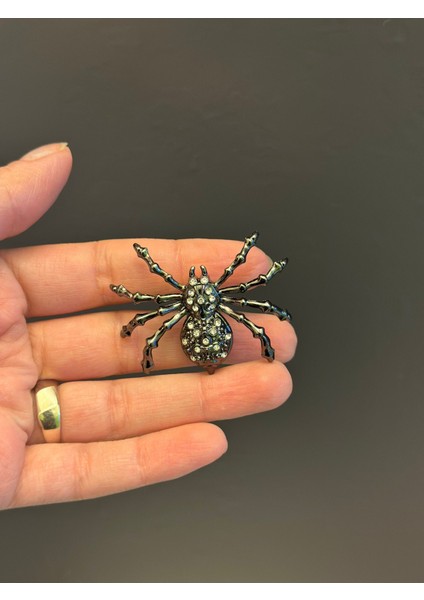 Zirkon Taş Işleme Örümcek Broş Yaka Iğnesi 5x4 cm fiyatları