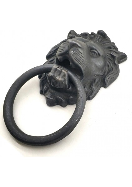 Antika Tarz Dekoratif Pirinç Kapı Tokmağı, Taktak - 102X130 Mm, Oksit