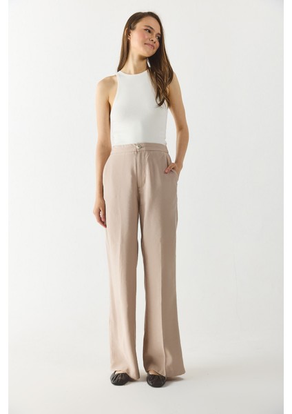 Holly Geniş Paça Pantolon(Cupro)-Taş fırsatları