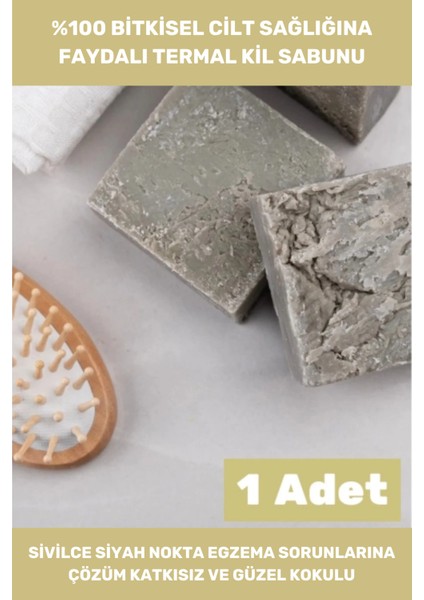 Lüks %100 Doğal Güzel Kokulu El Yüz Saç Ciltvücut Orijinal Termal Bitkisel Kil Sabunu 100G - 1 Adet