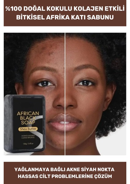 100% Doğal Vücut El Yüz Saç Güzel Kokulu Cilt Onaran Kolajen Etkili Afrika Bitkisel Sabun 1 Adet