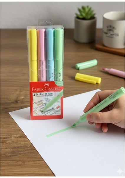 Faber Castell 38 Texliner Pastel 4'Lü Kalem