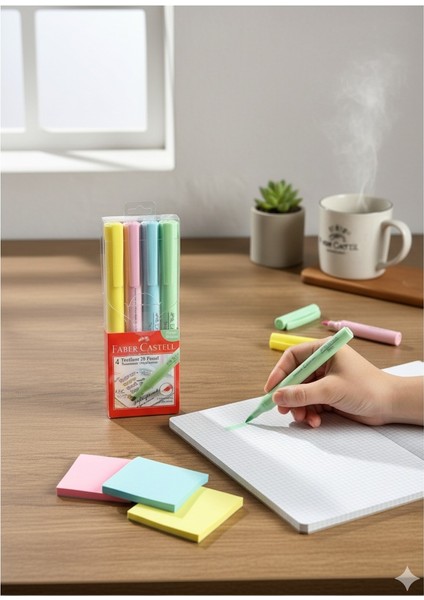 Faber Castell 38 Texliner Pastel 4'Lü Kalem fiyatları