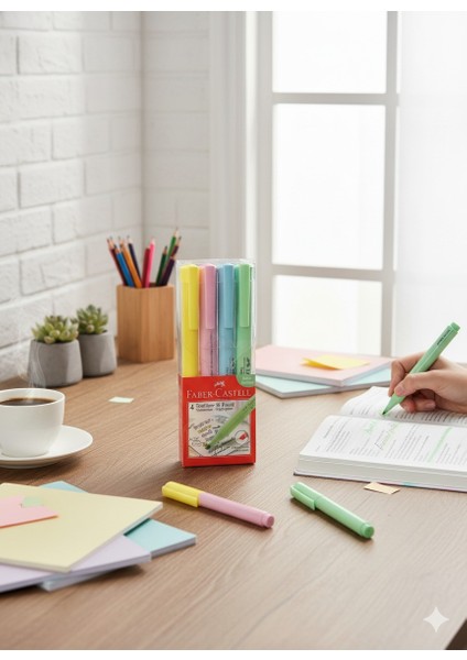 Faber Castell 38 Texliner Pastel 4'Lü Kalem indirimleri