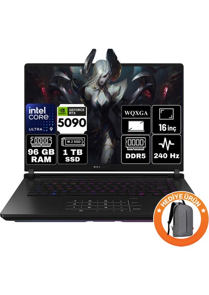 Rog Strix Scar 16 Intel Core Ultra 9 275HX 96GB 1tb SSD RTX5090 24GB Windows 11 Pro 16" 2.5k 240Hz Wqxga Taşınabilir Bilgisayar G635LX-RW144-A22