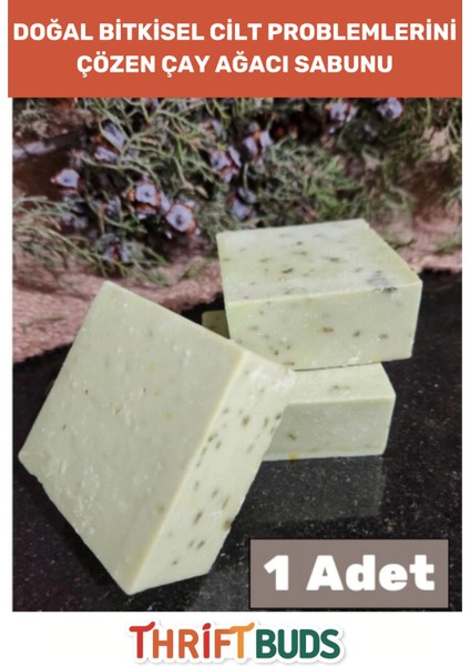 Lüks %100 Doğal Cilt El Yüz Saç Vücut Güzel Kokulu Orijinal Bitkisel Çay Ağacı Sabunu 120G - 1 Adet