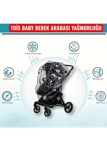 Fermuarlı Ultra Lüks Bebek Arabası Yağmurluğu Siyah Esryğmrlk modelleri