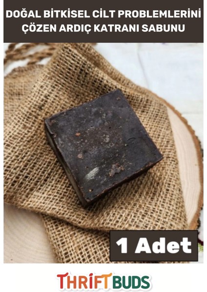 %100 Doğal Bitkisel El Yüz Vücut Saç Cilt Güzel Kokulu Orijinal Ardıç Katranı Sabunu 120G - 1 Adet