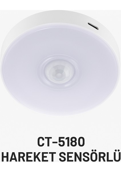 CT-5180 Hareket Sensörlü LED Dolap Aydınlatması Kabin ve Gardırop Için