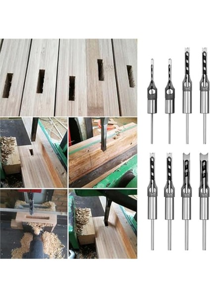 8pcs Ahşap Işleme Kare Delik Matkap Bitleri Ahşap Mortisas Keski Kare Delik Mortising Kesme Matkap Bit (Yurt Dışından) fırsatları