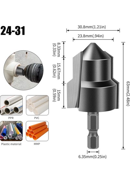 Yükseltilmiş Alaşım Kaldırma Matkapı Ppr/tpr Su Borusu Onarım Matkap Braketi Pagoda Matkap Botu Pahlatma Aracı 20/25/32MM (Yurt Dışından) fırsatları
