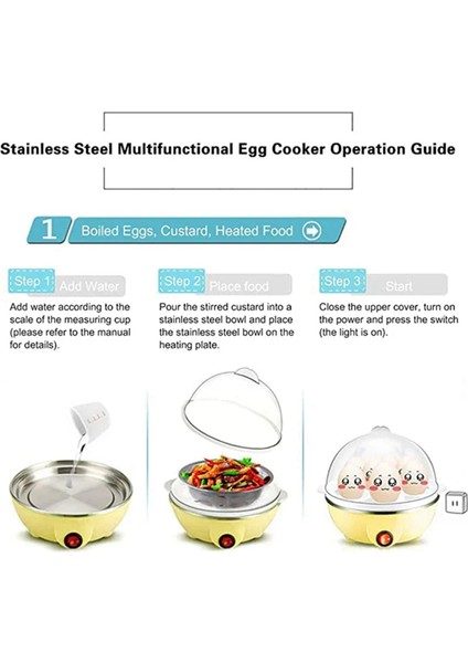 Hızlı Yumurta Pişirici: Haşlanmış Yumurta, Haşlanmış Yumurta, Çırpılmış Yumurta ve Sarı Ab Fişi Için 7 Yumurta Kapasiteli Elektrikli Yumurta Pişirici (Yurt Dışından) indirimleri