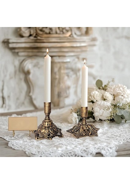 2 Adet Şamdanlık, Şamdanlar Için Konik Mumluk Altın Pirinç Vintage Mum Metal Çubuk Mumluklar (Yurt Dışından) indirimleri