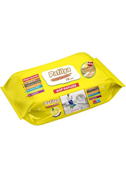 Mop Havlusu 72 Yaprak Bebekler İçin Uygun Limon Kokusuyla Dermatolojik Test Edilmiş modelleri