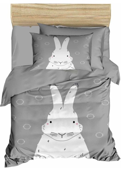 Yenidoğan Kız / Erkek Unisex Bebek Nevresim Takımı %100 Pamuklu Gri Tavşan fırsatları