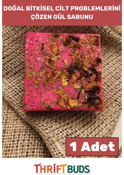 Özel Üretim Bitkisel Güzel Kokulu %100 Doğal El Saç Yüz Vücut Cilt Orijinal Gül Sabunu 120G - 1 Adet