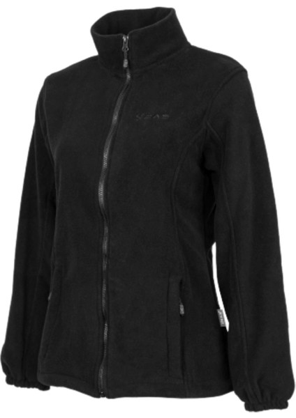 Pello Tam Fermuarlı Heavy Kadın Polar Sweatshirt Siyah