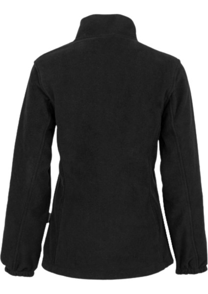 Pello Tam Fermuarlı Heavy Kadın Polar Sweatshirt Siyah