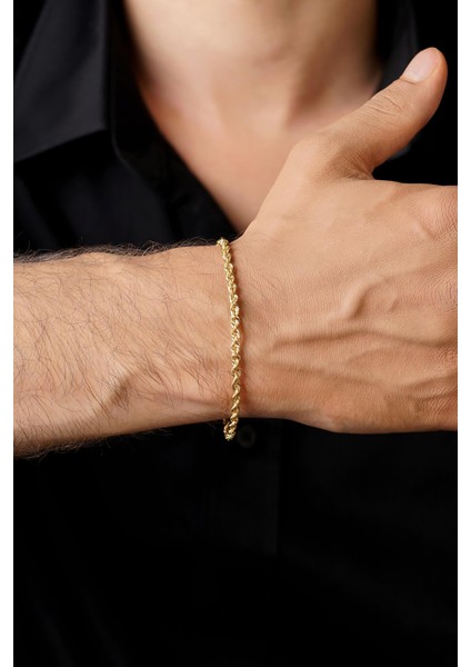 14 Ayar Altın Burgu Halat Zincir Erkek Bileklik 2.65 mm fiyatları