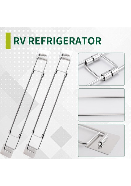 Rv Güvenli Ayarlanabilir Barlar, Paslanmaz Çelik Çubuklar, Rv Buzdolabı Için Yiyecek ve Içecek Sabitleyiciler (2 Paket) (Yurt Dışından) fırsatları