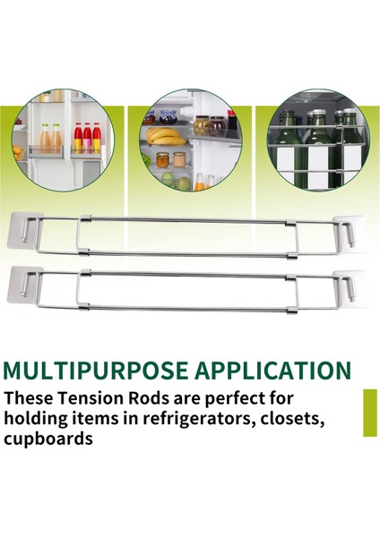 Rv Güvenli Ayarlanabilir Barlar, Paslanmaz Çelik Çubuklar, Rv Buzdolabı Için Yiyecek ve Içecek Sabitleyiciler (2 Paket) (Yurt Dışından) indirimleri