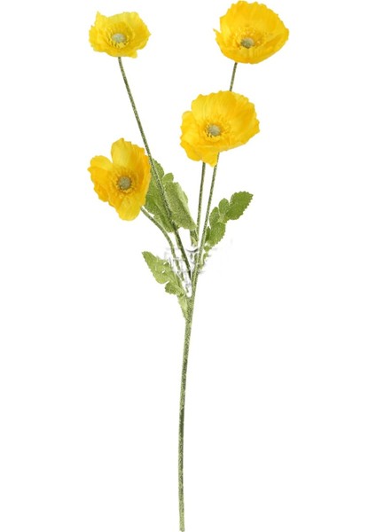 Yapay Çiçek 4lü Gelincik Dalı 60 cm Sarı