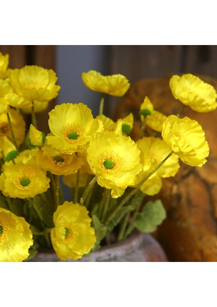 Yapay Çiçek 4lü Gelincik Dalı 60 cm Sarı fırsatları